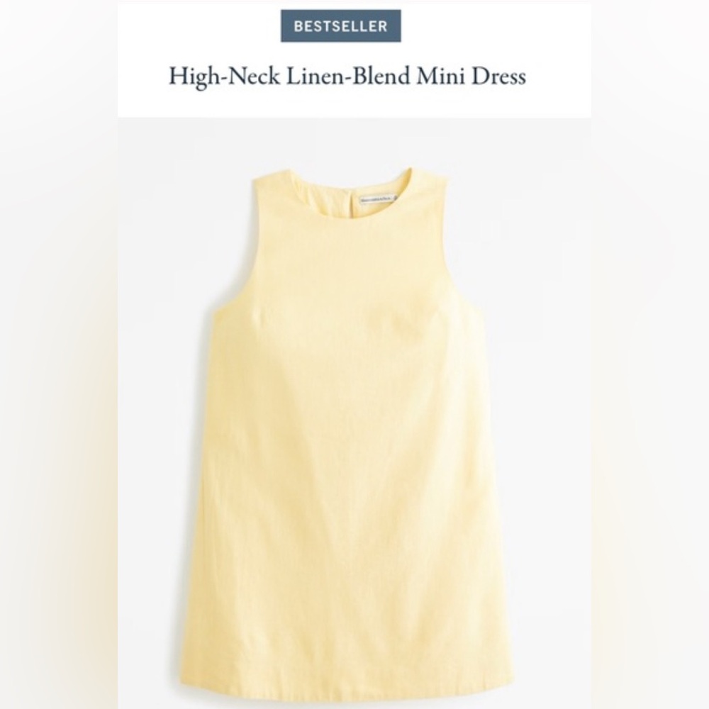 Abercrombie & Fitch Yellow Linen Mini Dress
